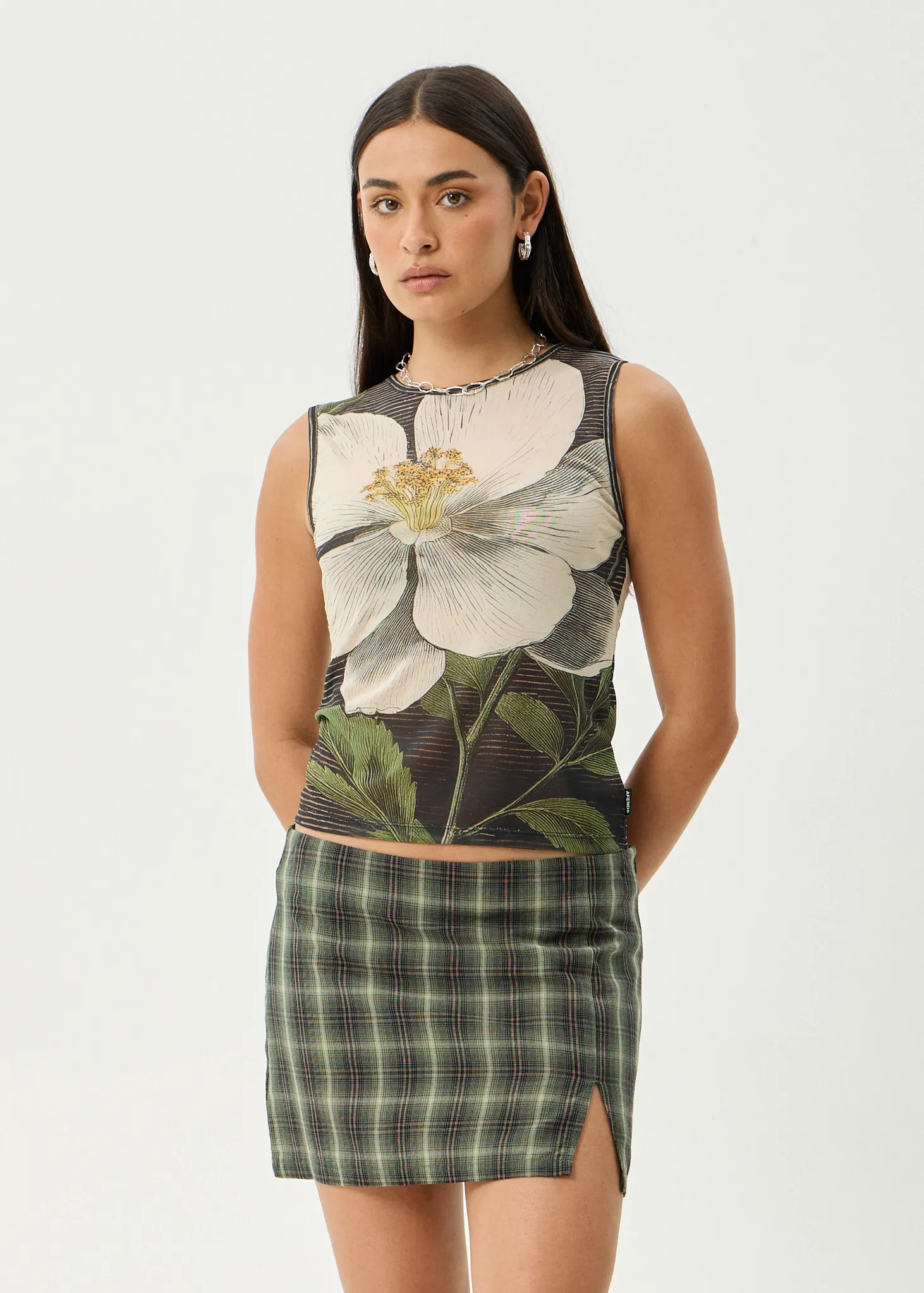 AFENDS Womens Jasmine - Sheer Tank - Multi sold by Afends