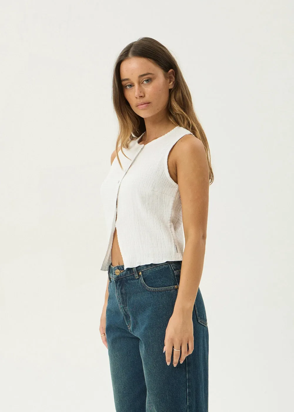 AFENDS Womens Lana - Seersucker Top - Off White sold by Afends product image thumbnail 4