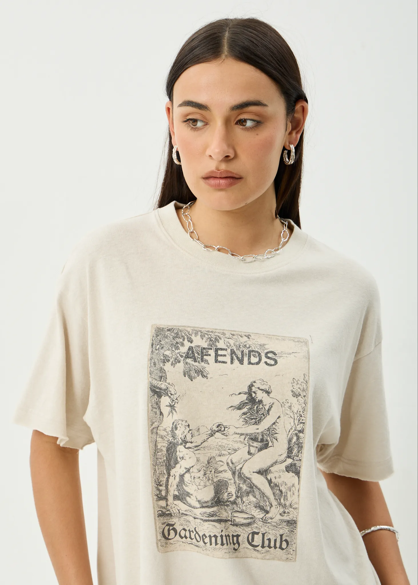 AFENDS Womens Temptation - Oversized Tee - Moonbeam sold by Afends product image thumbnail 2