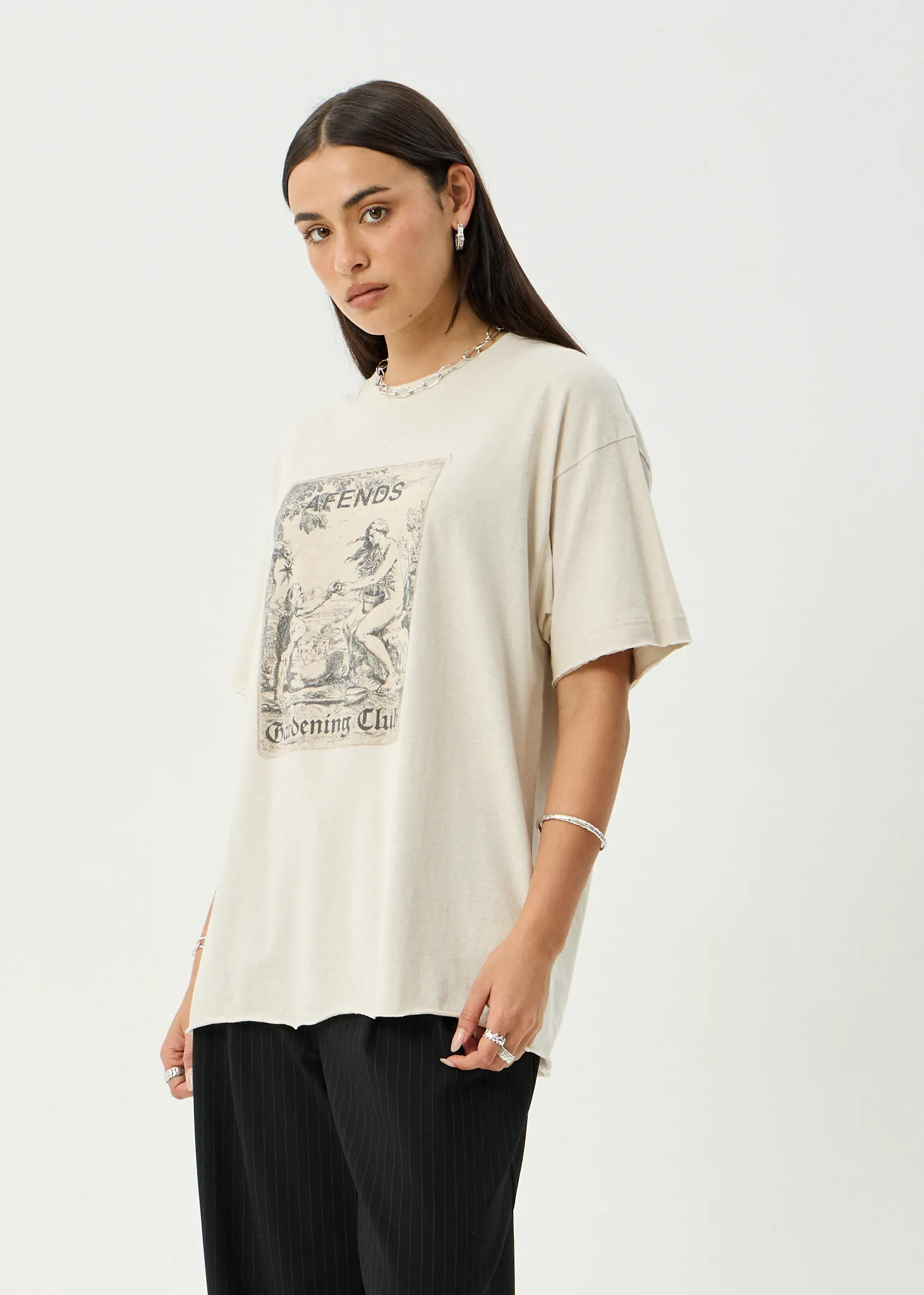 AFENDS Womens Temptation - Oversized Tee - Moonbeam sold by Afends product image thumbnail 3