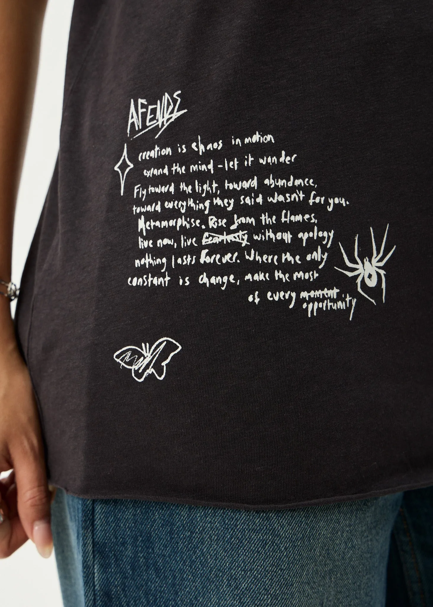 AFENDS Womens Rise - Oversized Tee - Stone Black sold by Afends product image thumbnail 5