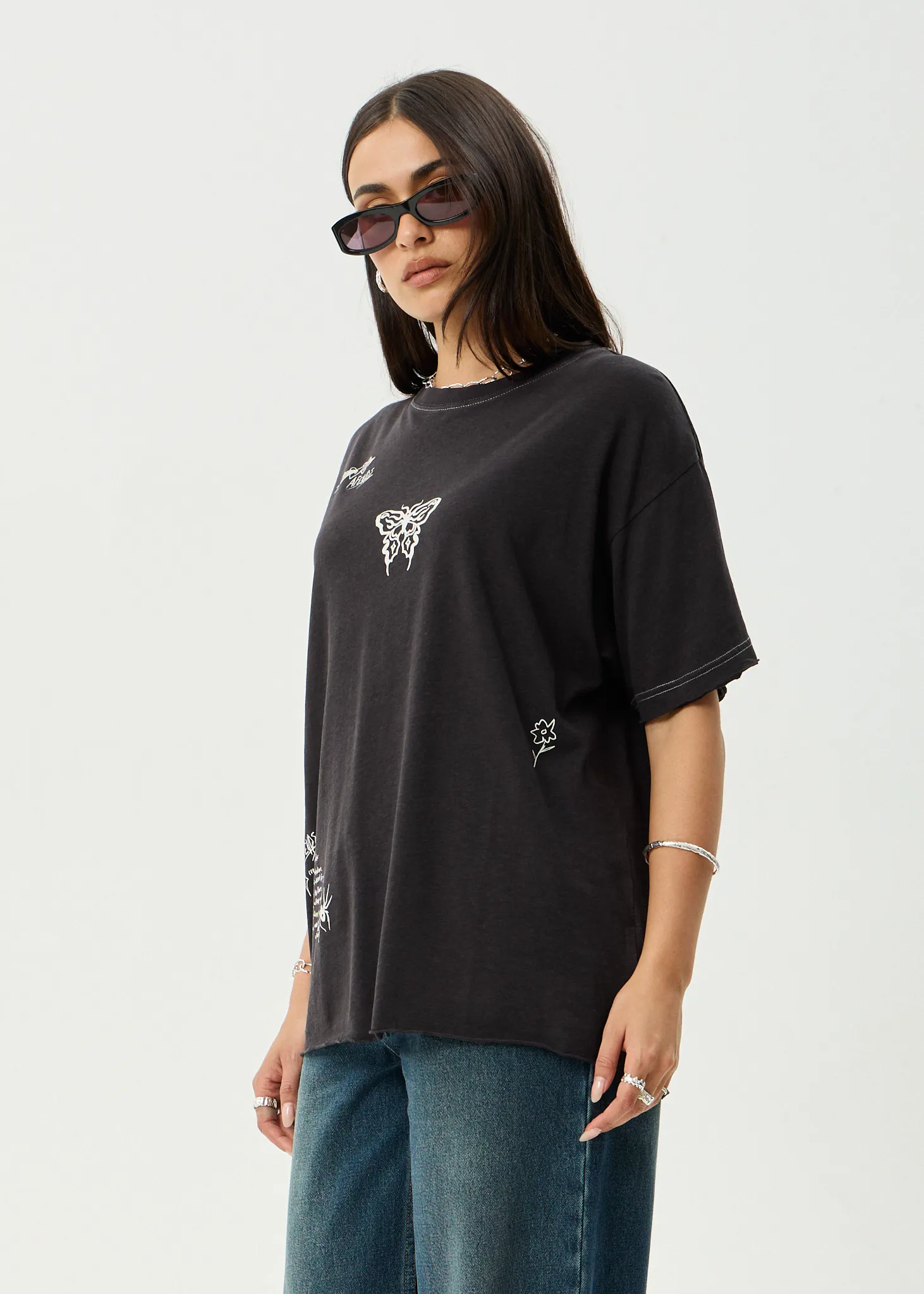 AFENDS Womens Rise - Oversized Tee - Stone Black sold by Afends product image thumbnail 2