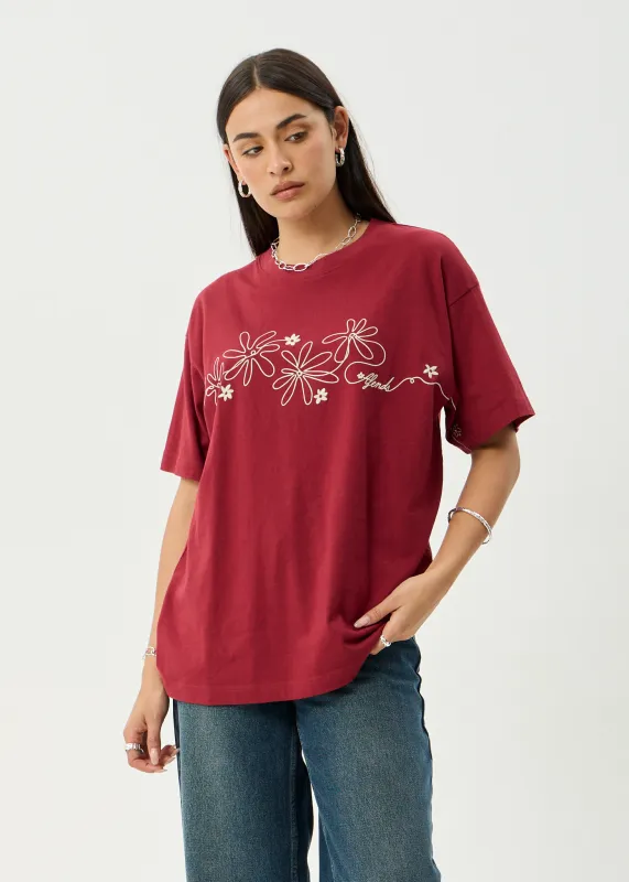AFENDS Womens Locket - Oversized Tee - Ketchup made by Afends