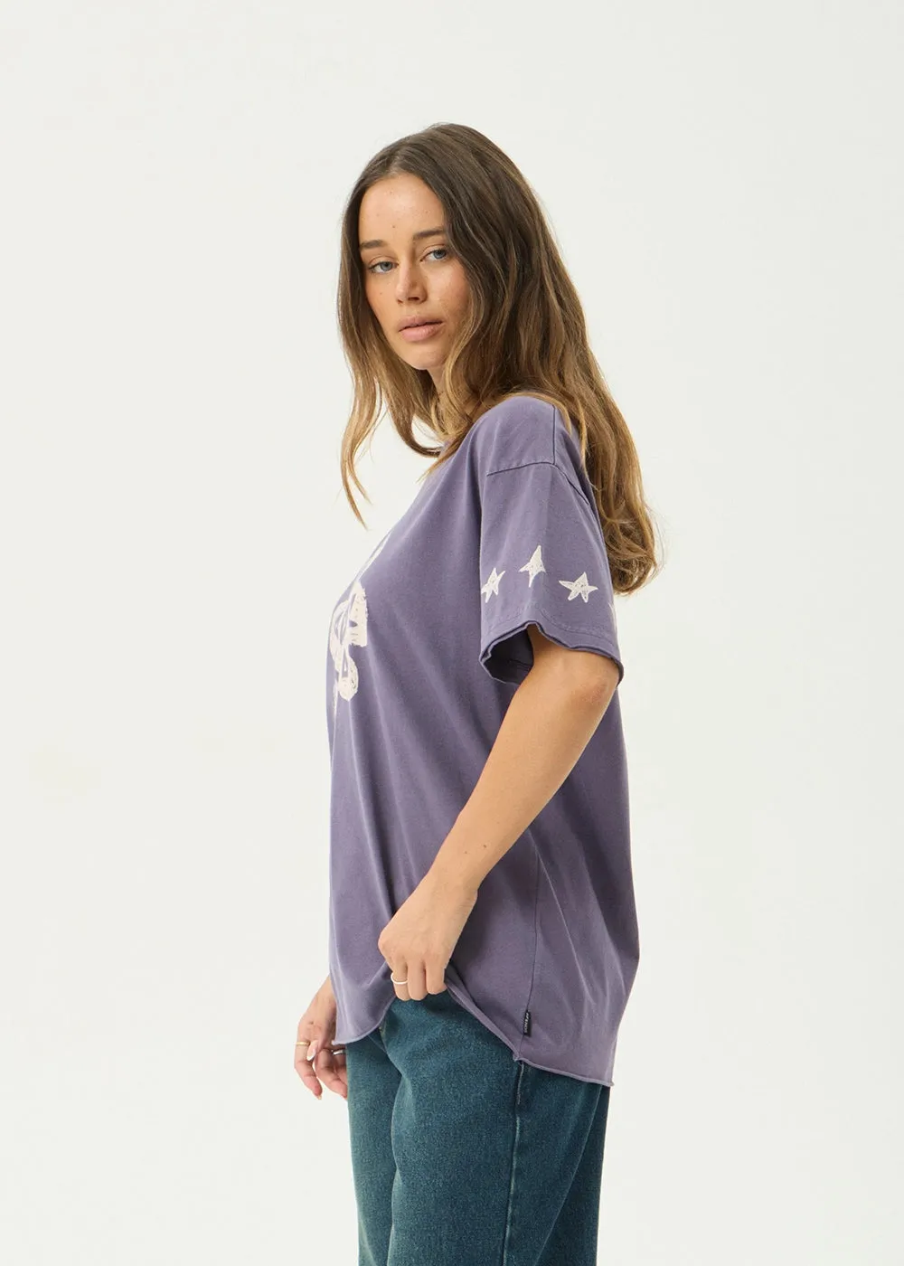 AFENDS Womens Raven - Oversized Tee - Vintage Aubergine sold by Afends product image thumbnail 4