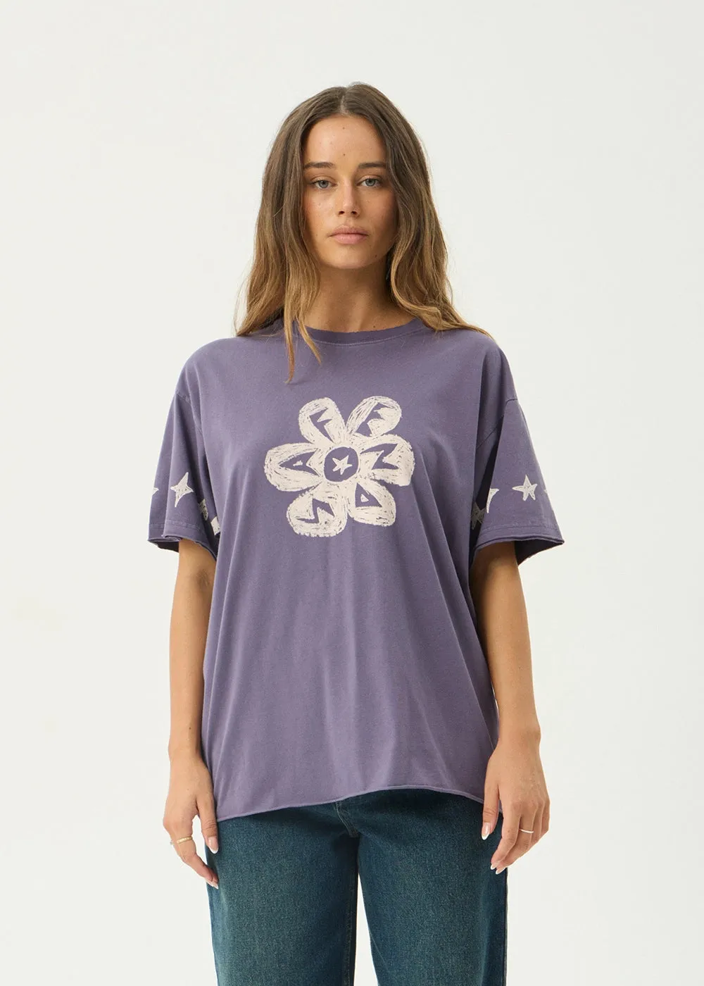 AFENDS Womens Raven - Oversized Tee - Vintage Aubergine sold by Afends product image thumbnail 2
