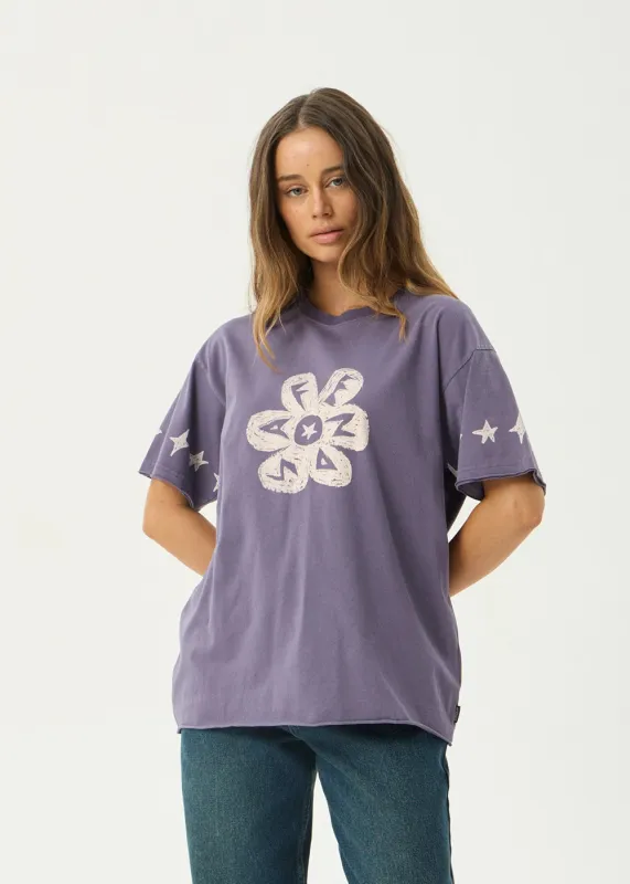 AFENDS Womens Raven - Oversized Tee - Vintage Aubergine made by Afends