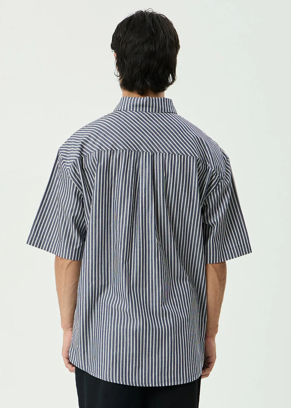 AFENDS Mens Delta - Short Sleeve Shirt - Navy Stripe sold by Afends product image thumbnail 5