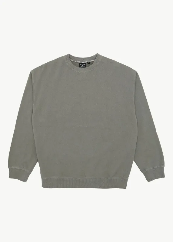 AFENDS Mens Genesis - Crew Neck - Washed Sycamore made by Afends