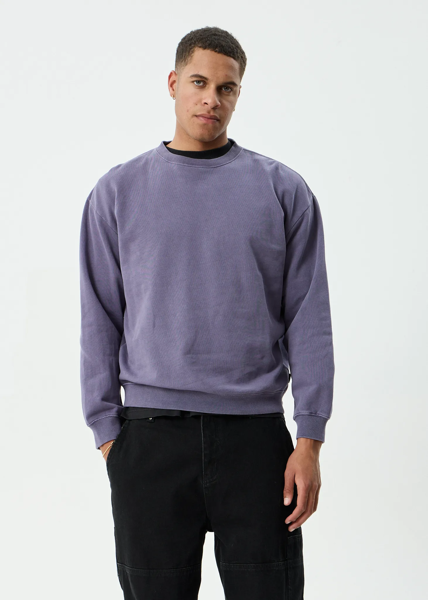 AFENDS Mens Genesis - Crew Neck - Vintage Aubergine sold by Afends product image thumbnail 3