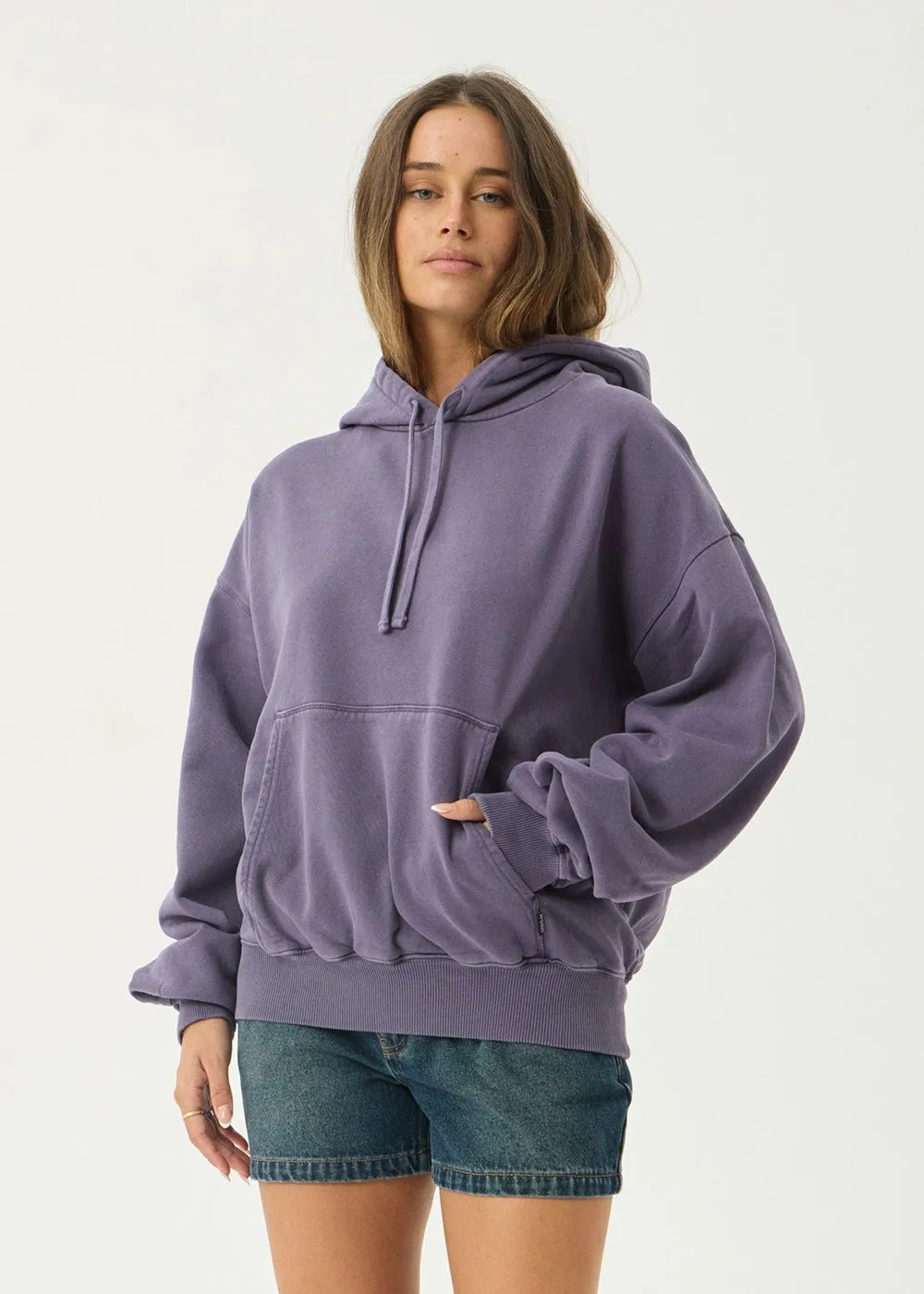 AFENDS Mens Genesis - Boxy Pull On Hood - Vintage Aubergine sold by Afends product image thumbnail 4