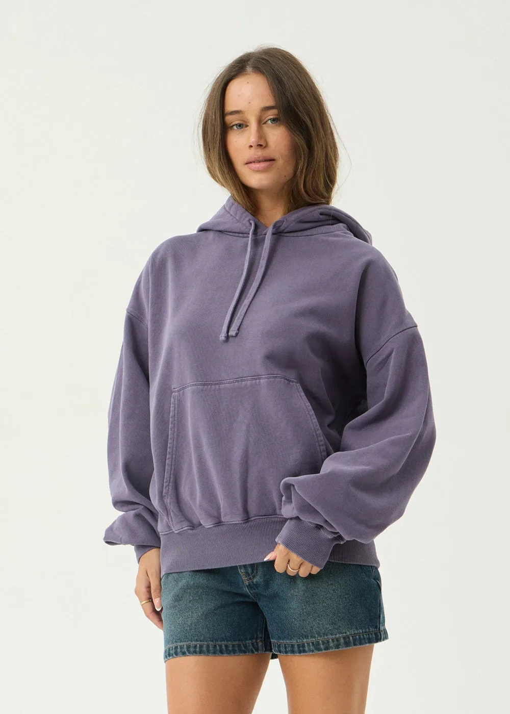 AFENDS Mens Genesis - Boxy Pull On Hood - Vintage Aubergine sold by Afends product image thumbnail 2
