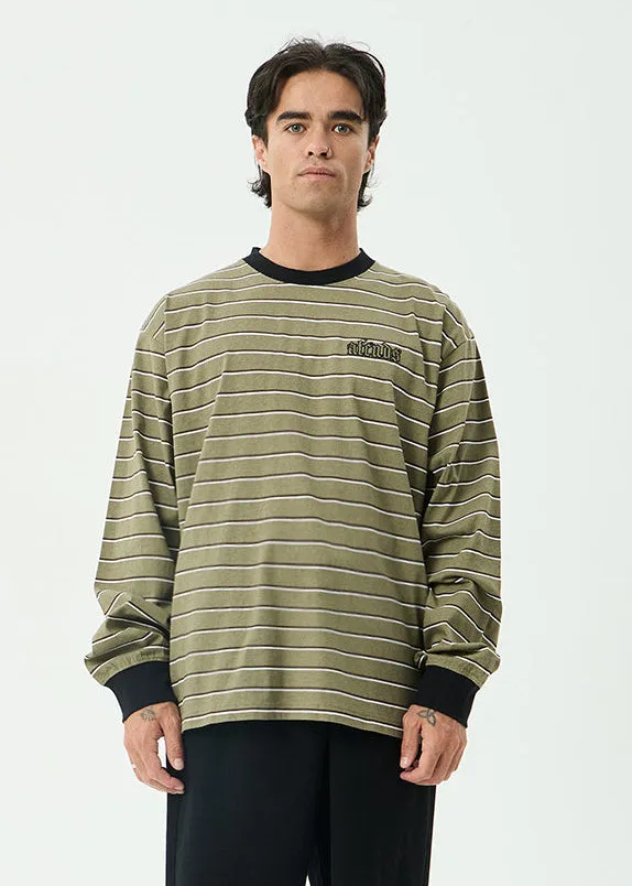 AFENDS Mens Altitude - Boxy Long Sleeve Tee - Stone Stripe sold by Afends product image thumbnail 2