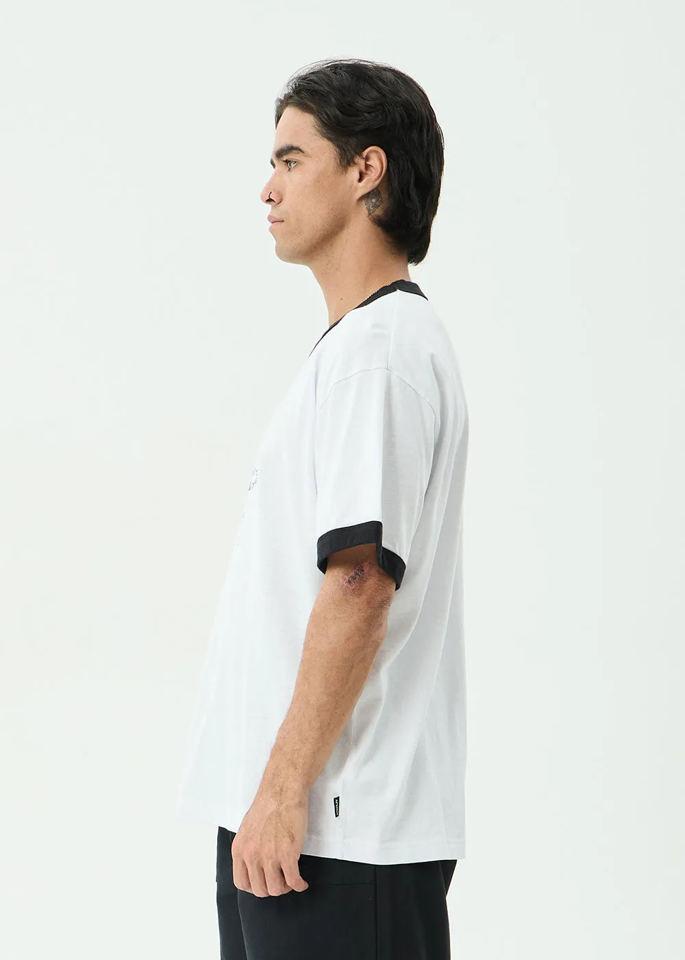 AFENDS Mens Chains - Boxy Ringer Tee - White sold by Afends product image thumbnail 5