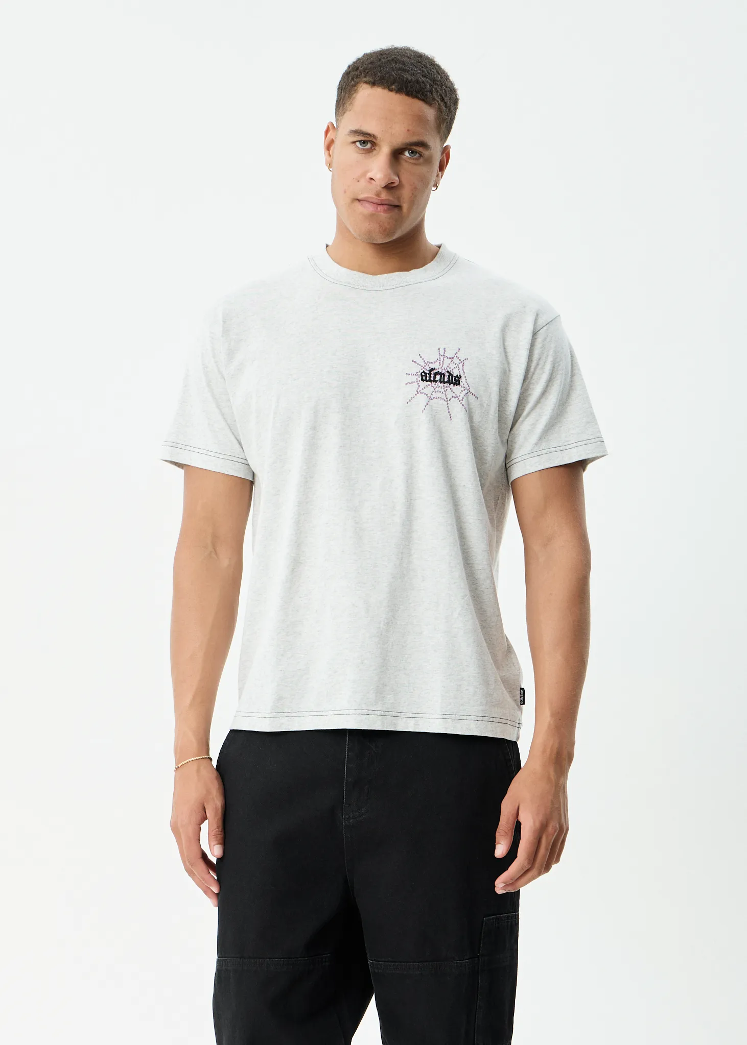 AFENDS Mens Tangled - Boxy Tee - Grey Marle sold by Afends product image thumbnail 3