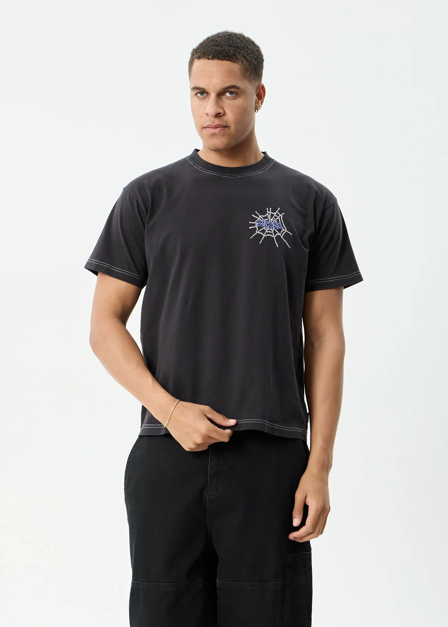 AFENDS Mens Tangled - Boxy Tee - Stone Black sold by Afends product image thumbnail 3