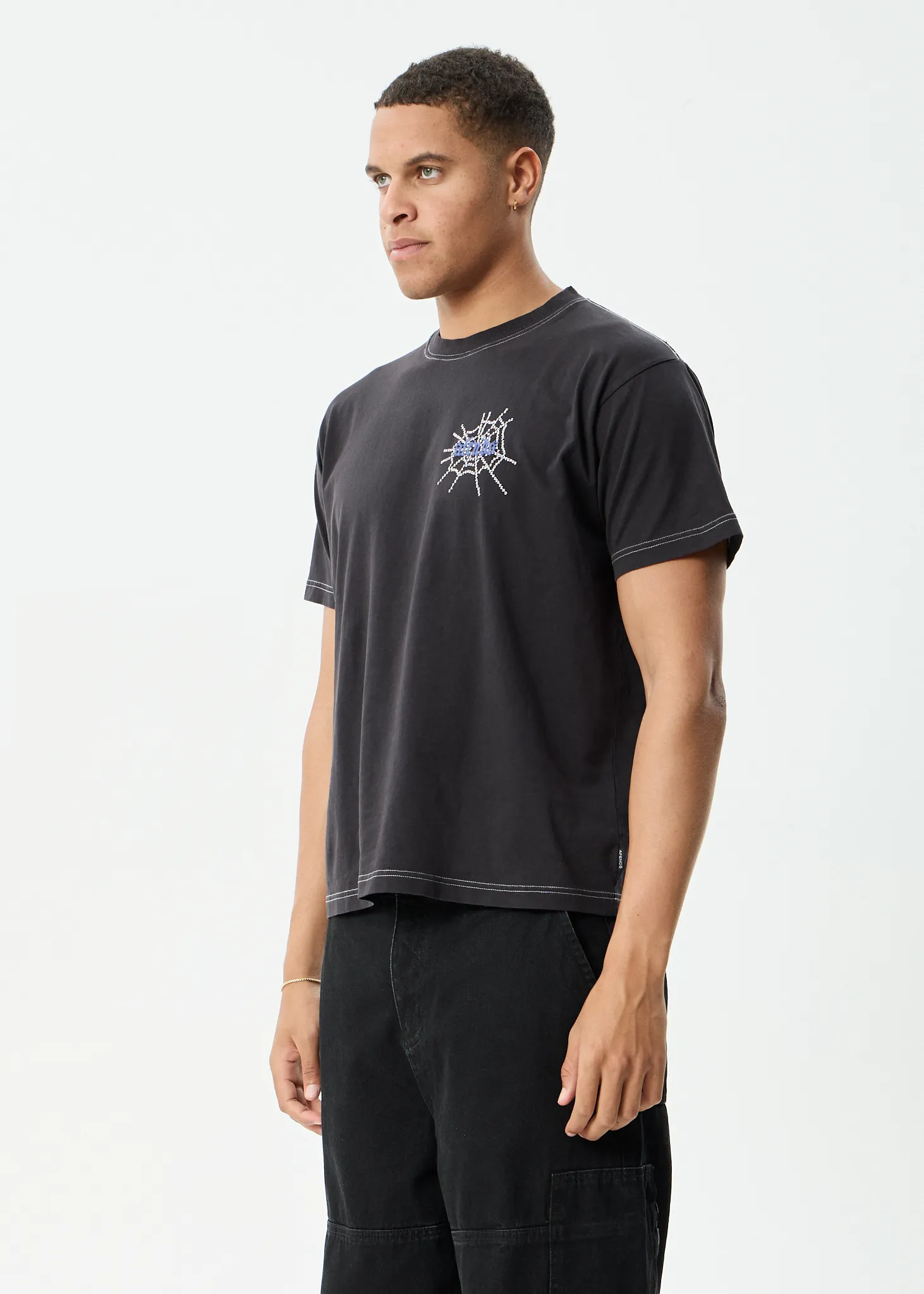AFENDS Mens Tangled - Boxy Tee - Stone Black sold by Afends product image thumbnail 4