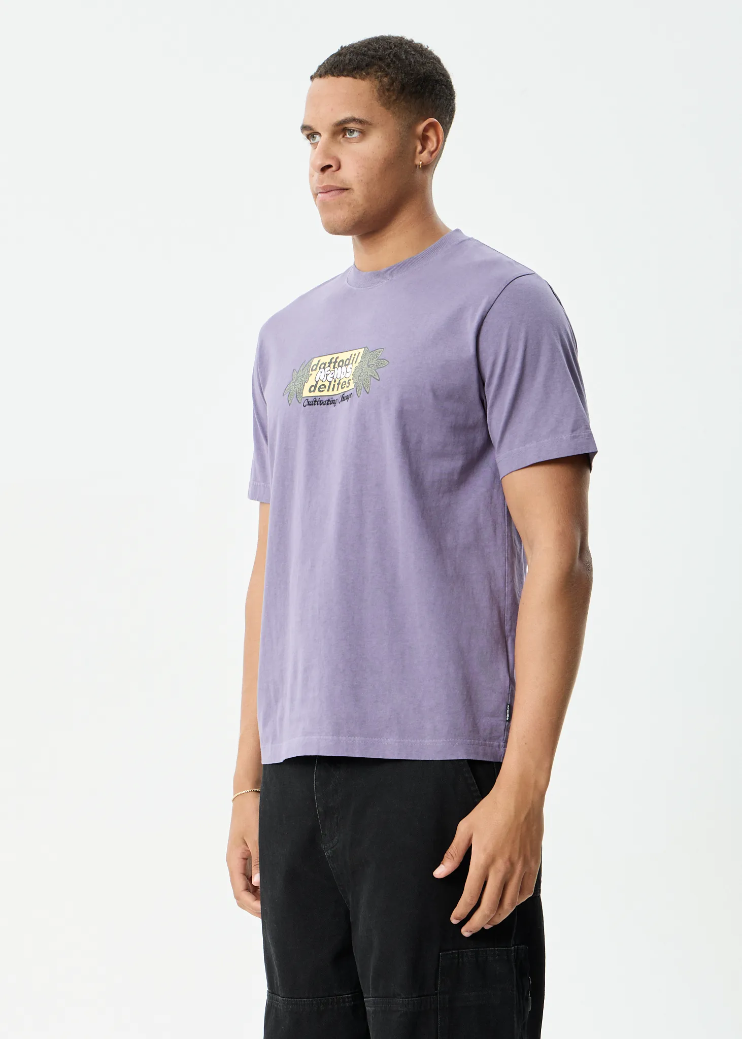 AFENDS Mens Delites - Heavyweight Retro Tee - Vintage Aubergine sold by Afends product image thumbnail 3