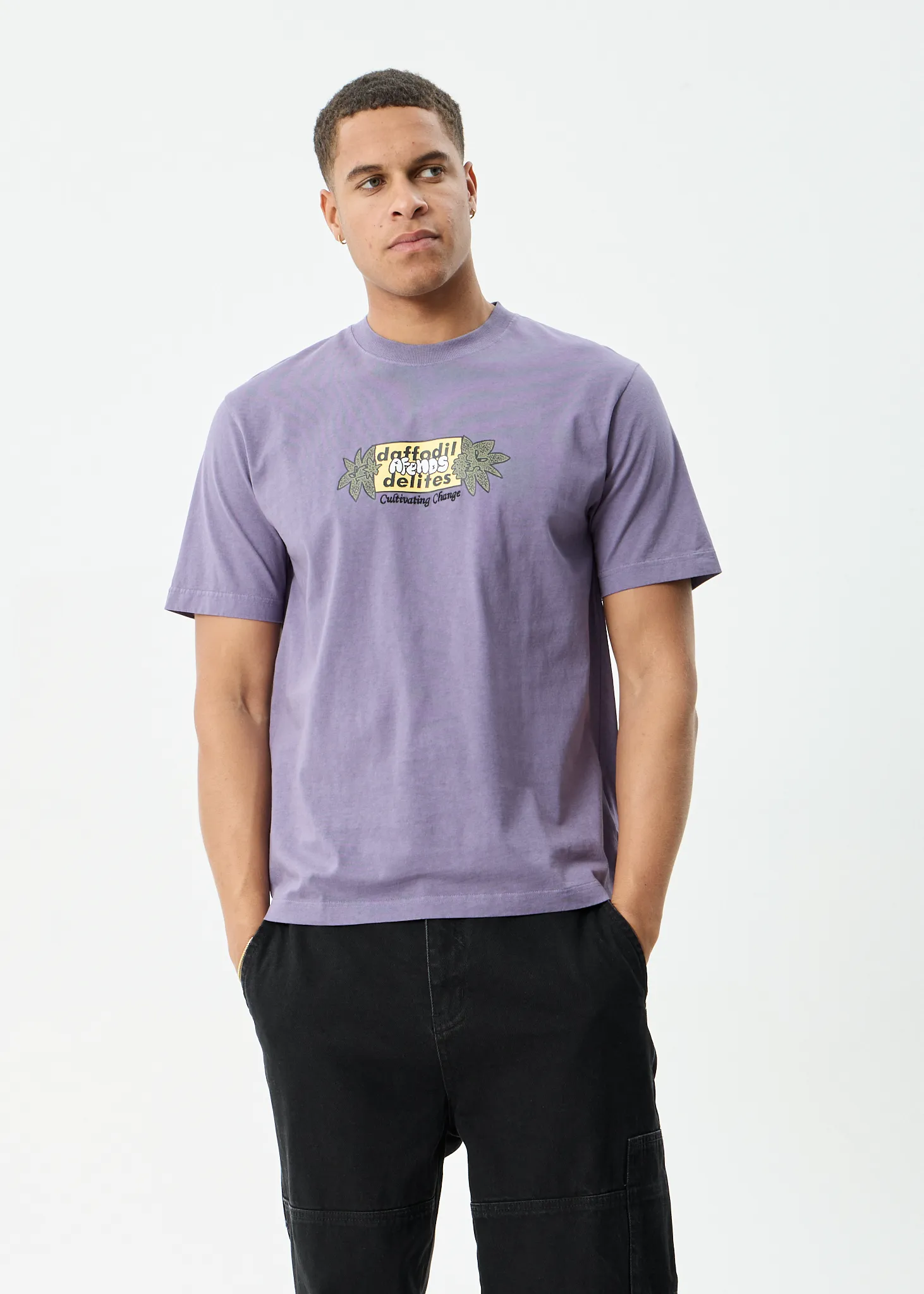 AFENDS Mens Delites - Heavyweight Retro Tee - Vintage Aubergine sold by Afends product image thumbnail 2