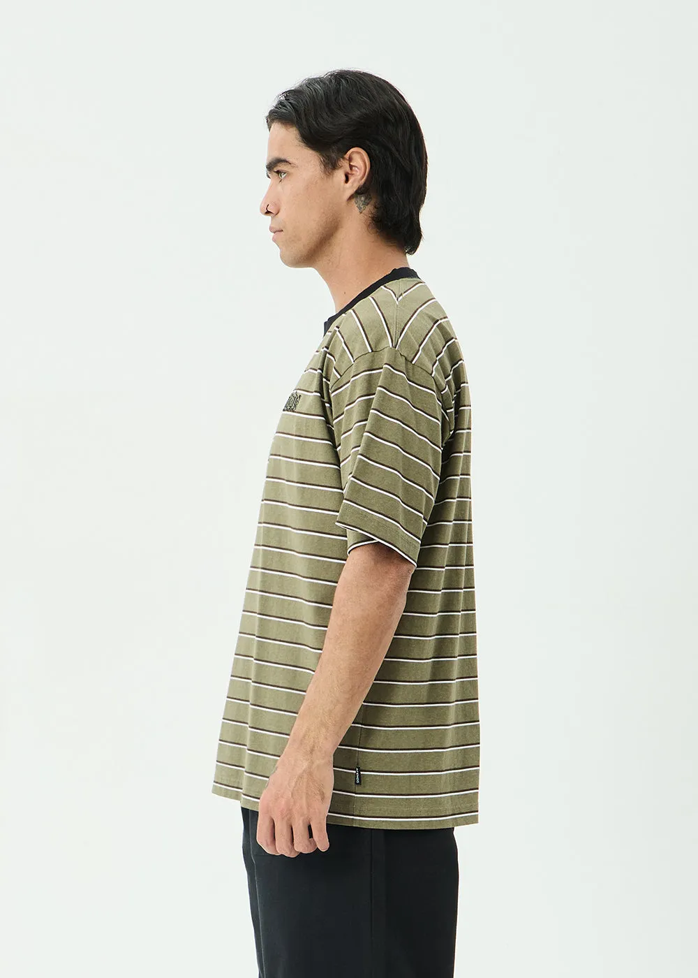 AFENDS Mens Altitude - Boxy Tee - Stone Stripe sold by Afends product image thumbnail 4