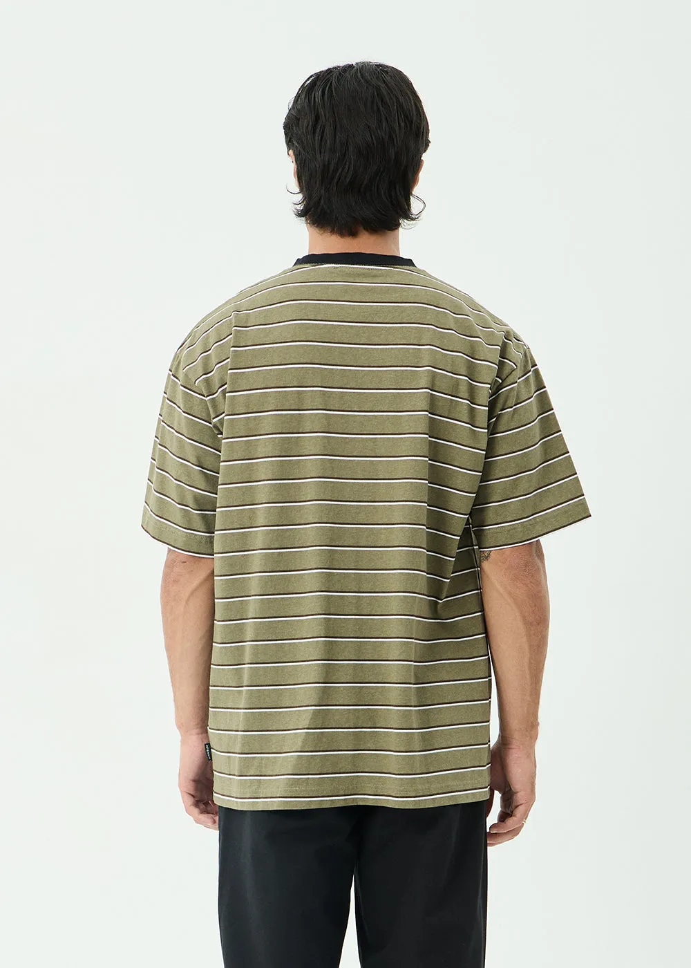 AFENDS Mens Altitude - Boxy Tee - Stone Stripe sold by Afends product image thumbnail 5