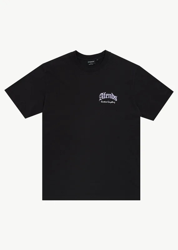 AFENDS Mens Thirty Three Ten - Retro Tee - Stone Black made by Afends