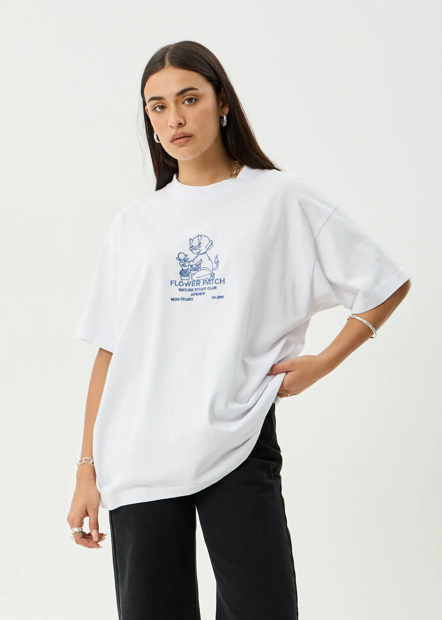 AFENDS Mens Flower Patch - Heavyweight Boxy Tee - White sold by Afends product image thumbnail 2