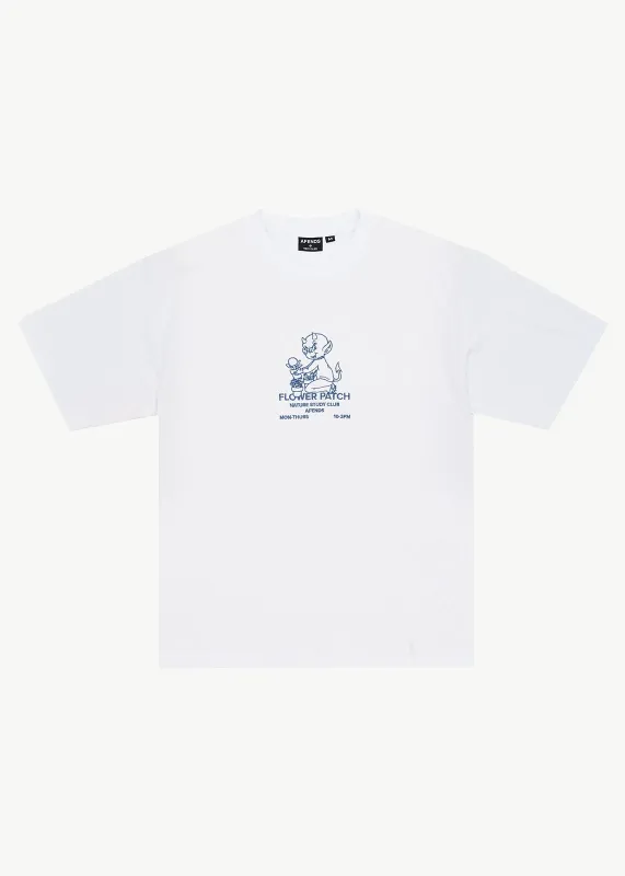 AFENDS Mens Flower Patch - Heavyweight Boxy Tee - White made by Afends