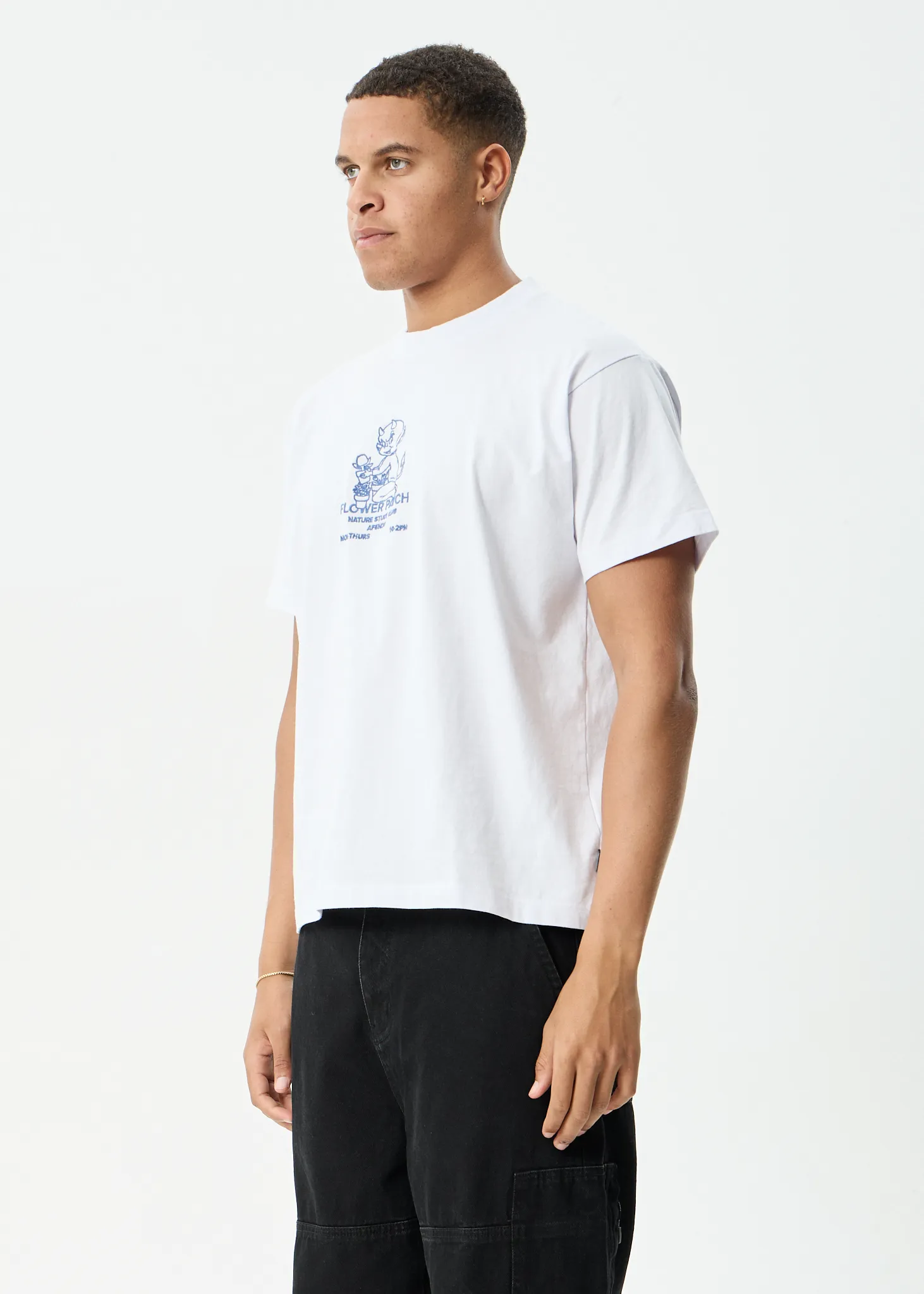 AFENDS Mens Flower Patch - Heavyweight Boxy Tee - White sold by Afends product image thumbnail 5