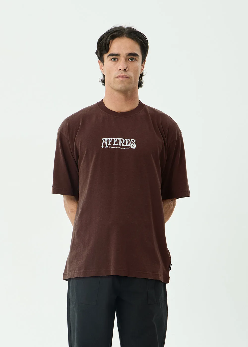 AFENDS Mens Perception - Boxy Tee - Washed Coffee sold by Afends product image thumbnail 3