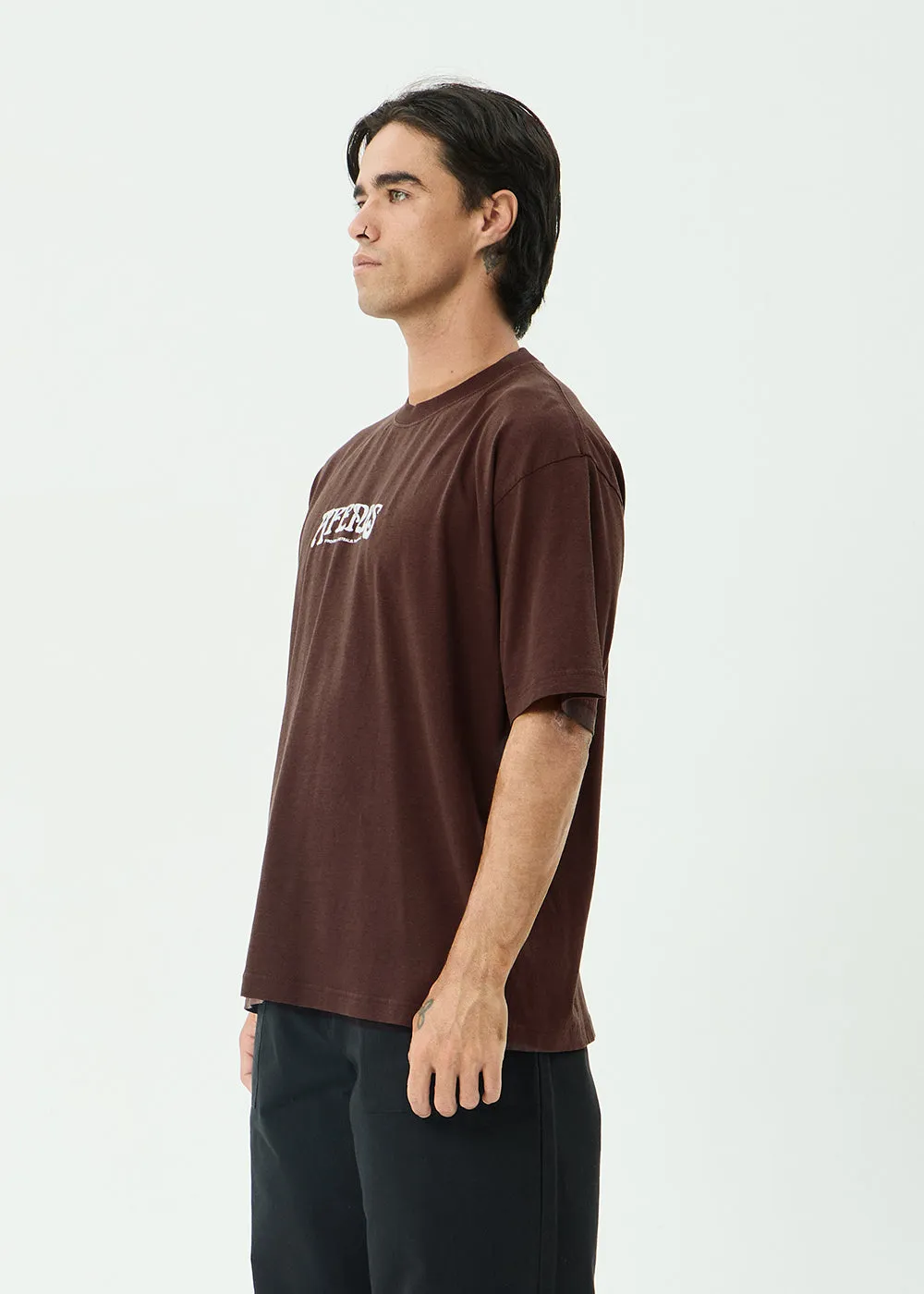 AFENDS Mens Perception - Boxy Tee - Washed Coffee sold by Afends product image thumbnail 4