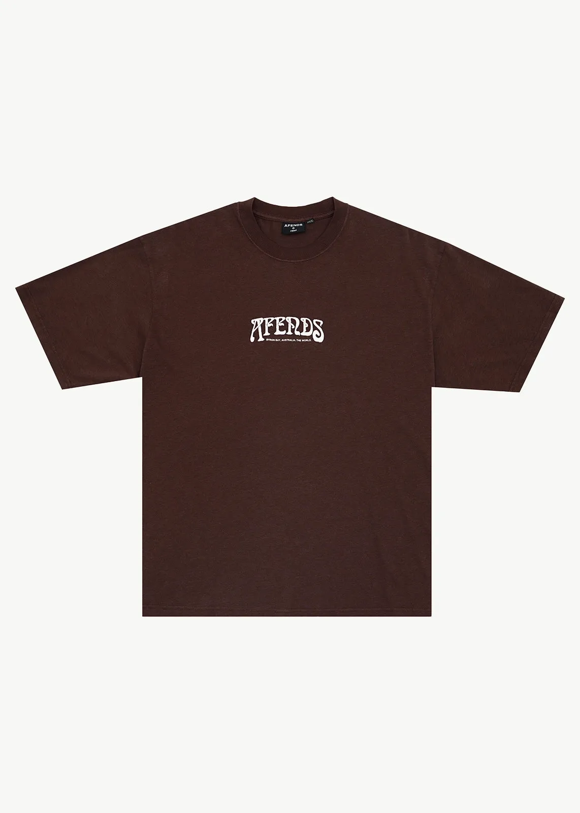 AFENDS Mens Perception - Boxy Tee - Washed Coffee sold by Afends