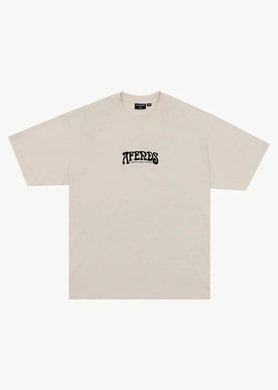 AFENDS Mens Perception - Boxy Tee - Moonbeam made by Afends