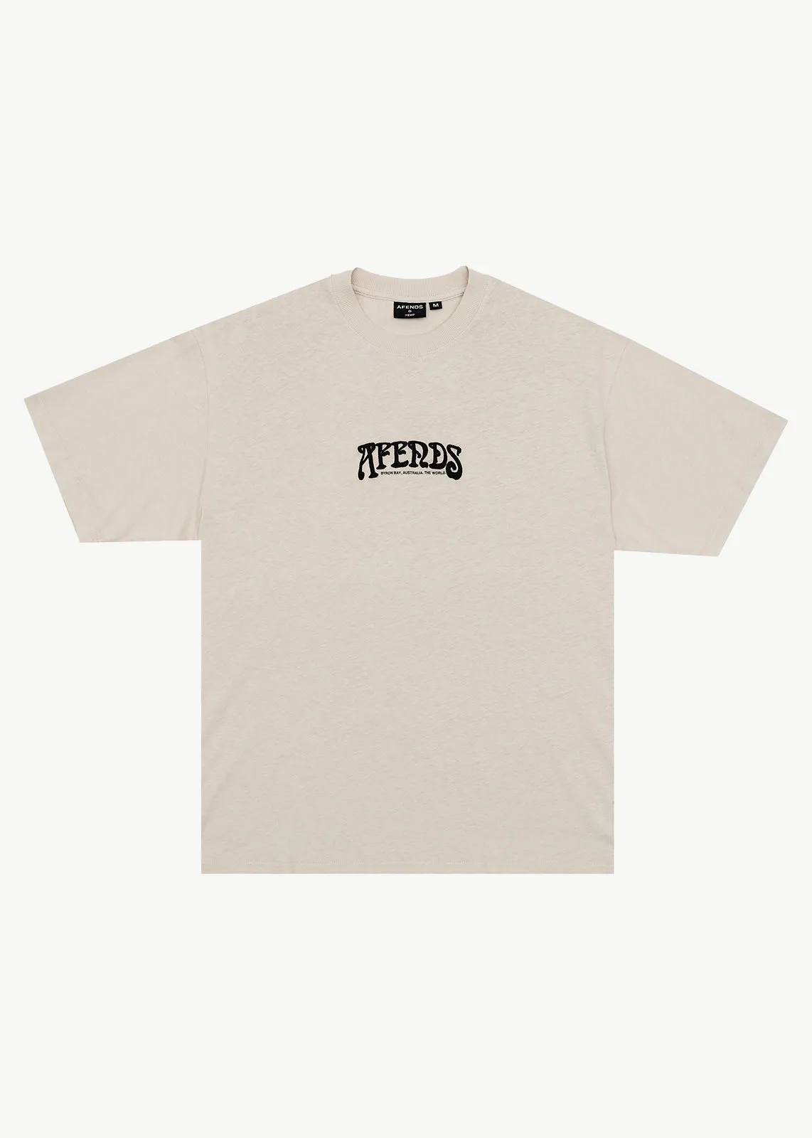 AFENDS Mens Perception - Boxy Tee - Moonbeam sold by Afends