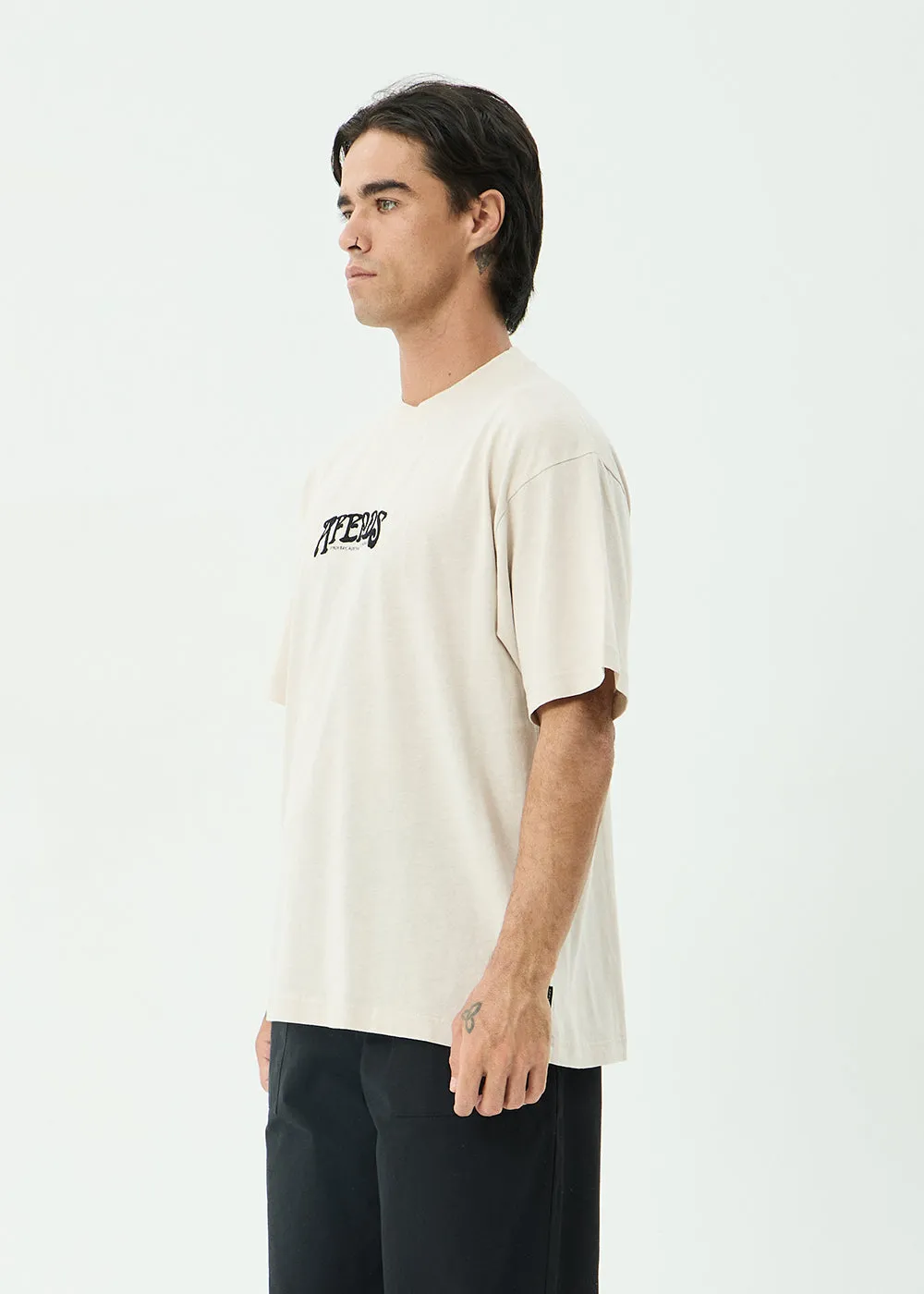 AFENDS Mens Perception - Boxy Tee - Moonbeam sold by Afends product image thumbnail 4
