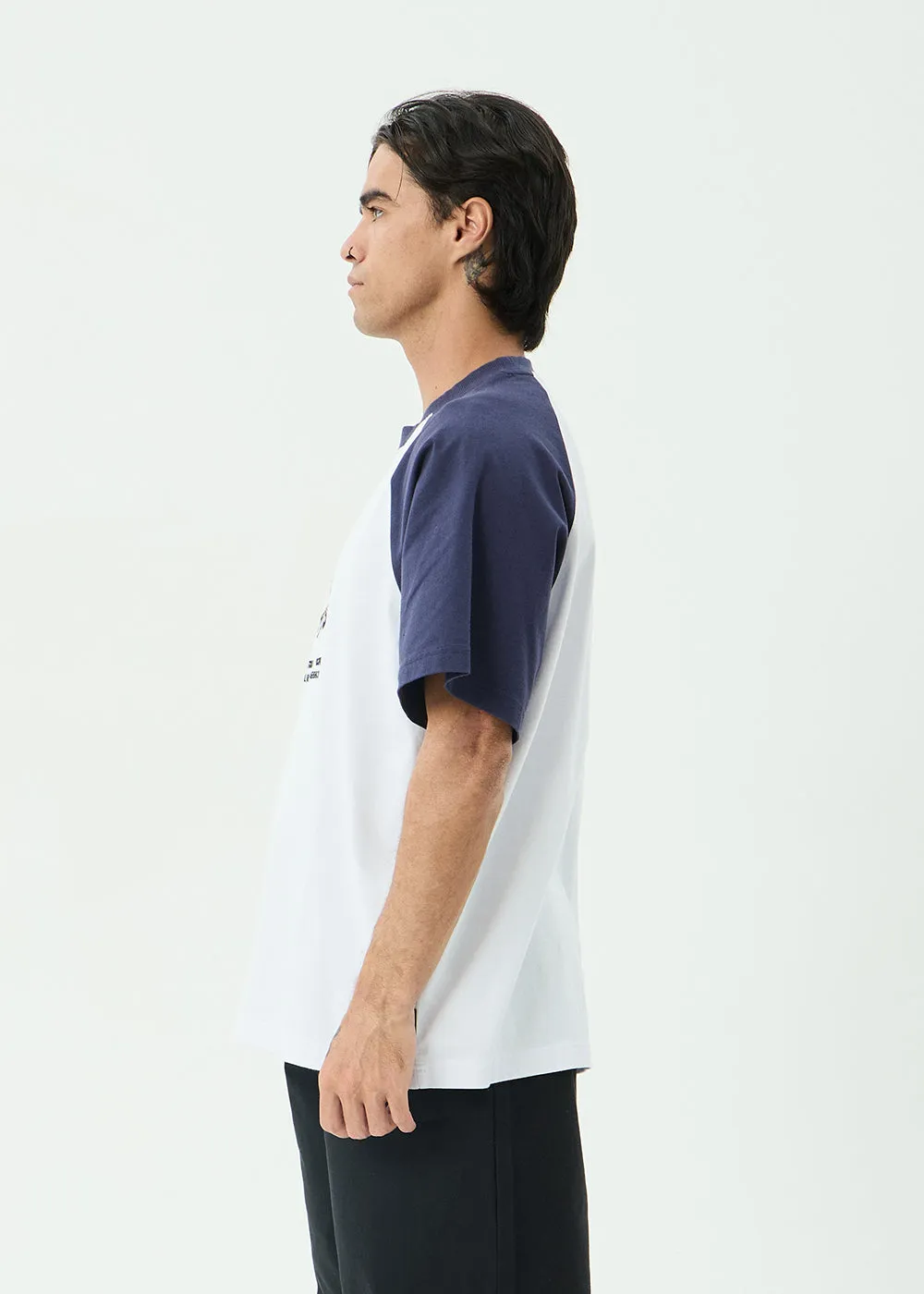 AFENDS Mens Hooked - Heavyweight Raglan Tee - White sold by Afends product image thumbnail 4