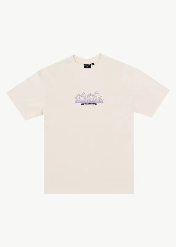 AFENDS Mens Allure - Retro Tee - Moonbeam made by Afends