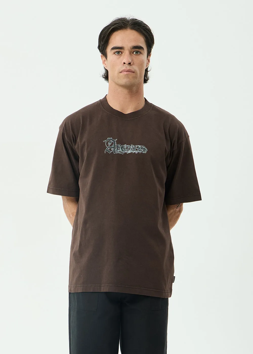 AFENDS Mens Labyrinth - Boxy Tee - Washed Coffee sold by Afends product image thumbnail 2