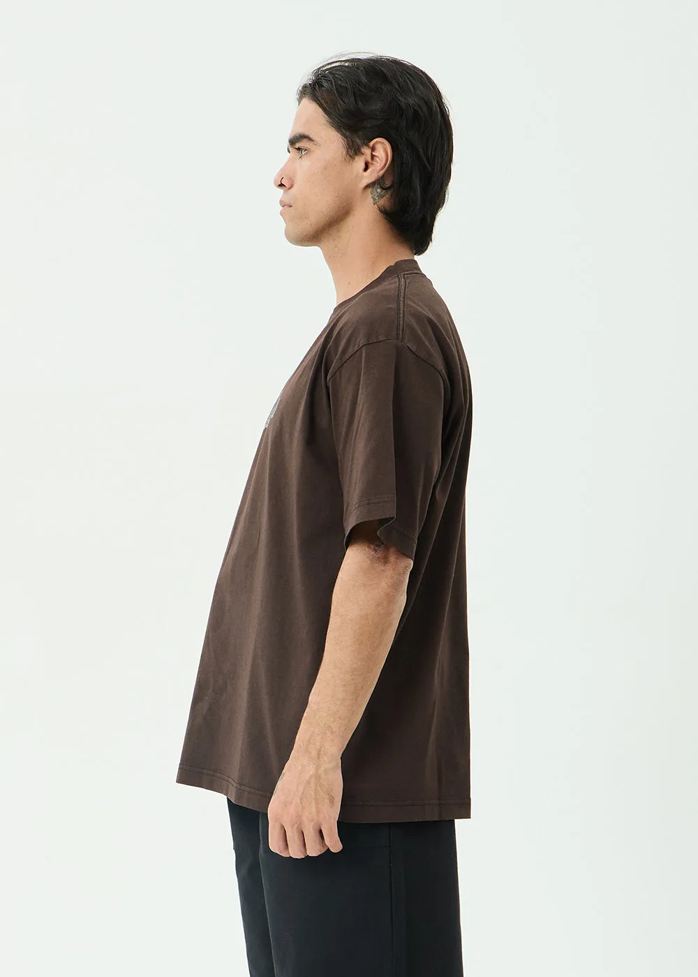 AFENDS Mens Labyrinth - Boxy Tee - Washed Coffee sold by Afends product image thumbnail 4