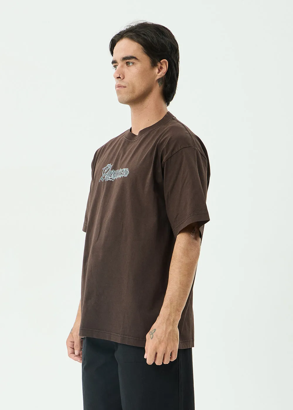 AFENDS Mens Labyrinth - Boxy Tee - Washed Coffee sold by Afends product image thumbnail 3