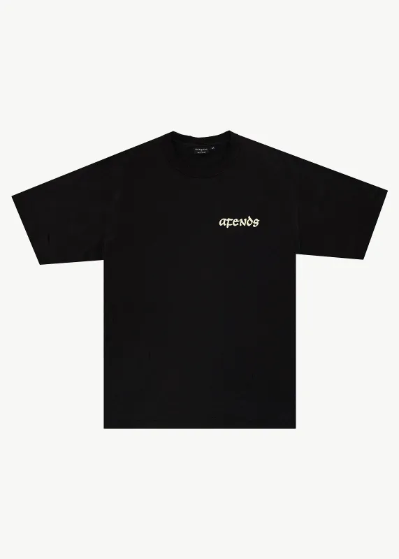 AFENDS Mens Pent-A-Gone - Heavyweight Boxy Tee - Stone Black made by Afends