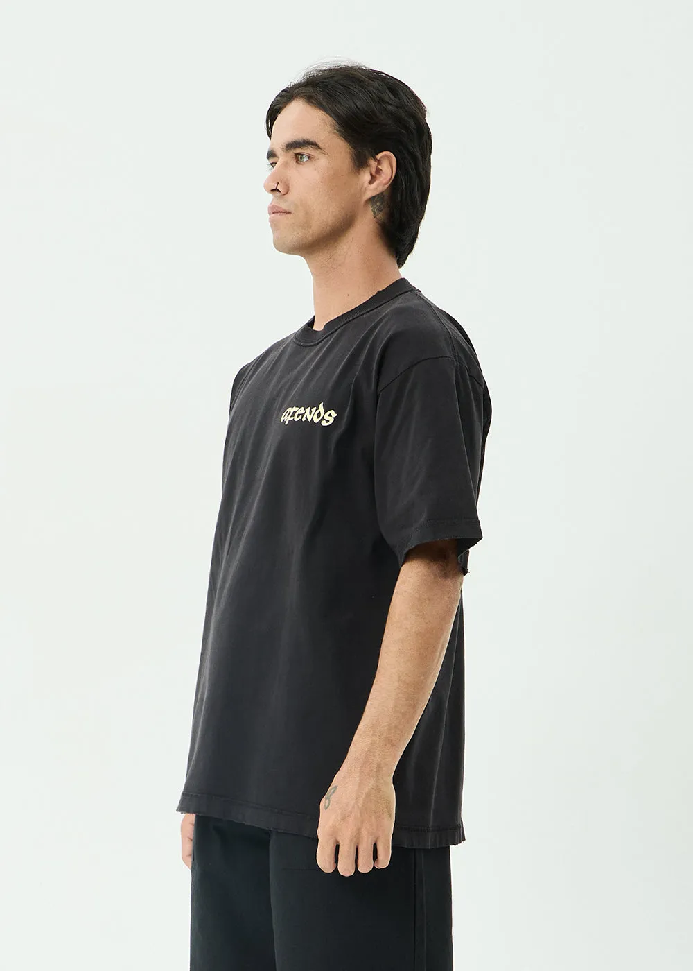 AFENDS Mens Pent-A-Gone - Heavyweight Boxy Tee - Stone Black sold by Afends product image thumbnail 4