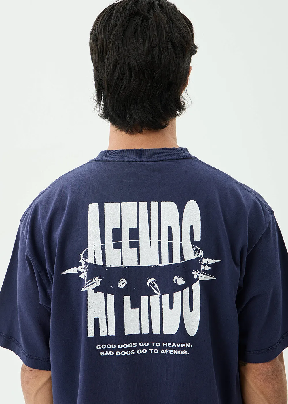AFENDS Mens Bad Dog - Heavyweight Boxy Tee - Washed Deep Sea sold by Afends product image thumbnail 2
