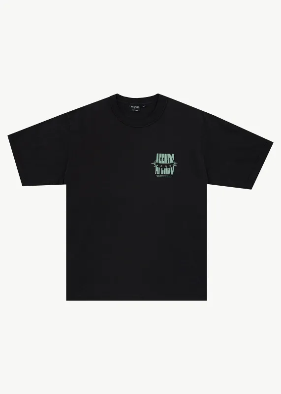 AFENDS Mens Bad Dog - Heavyweight Boxy Tee - Stone Black made by Afends
