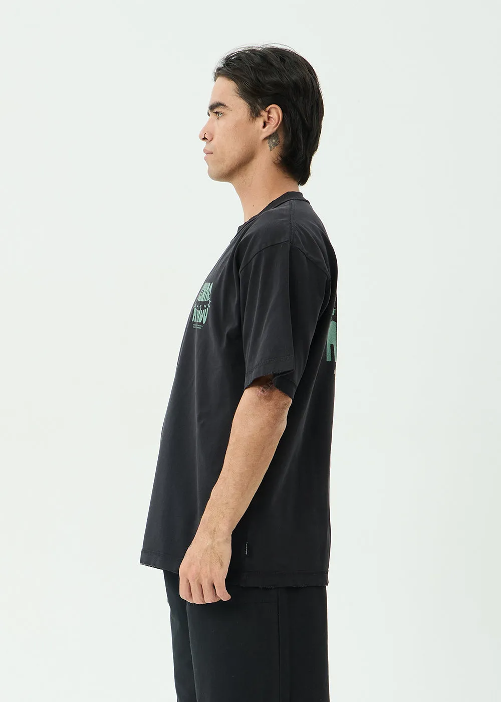 AFENDS Mens Bad Dog - Heavyweight Boxy Tee - Stone Black sold by Afends product image thumbnail 5