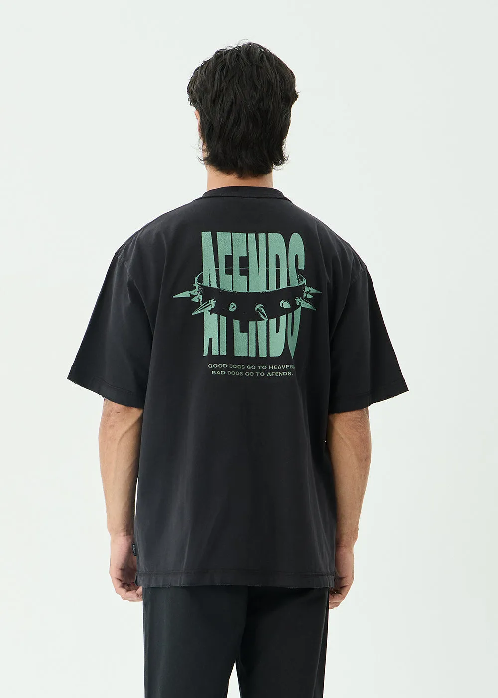 AFENDS Mens Bad Dog - Heavyweight Boxy Tee - Stone Black sold by Afends product image thumbnail 3