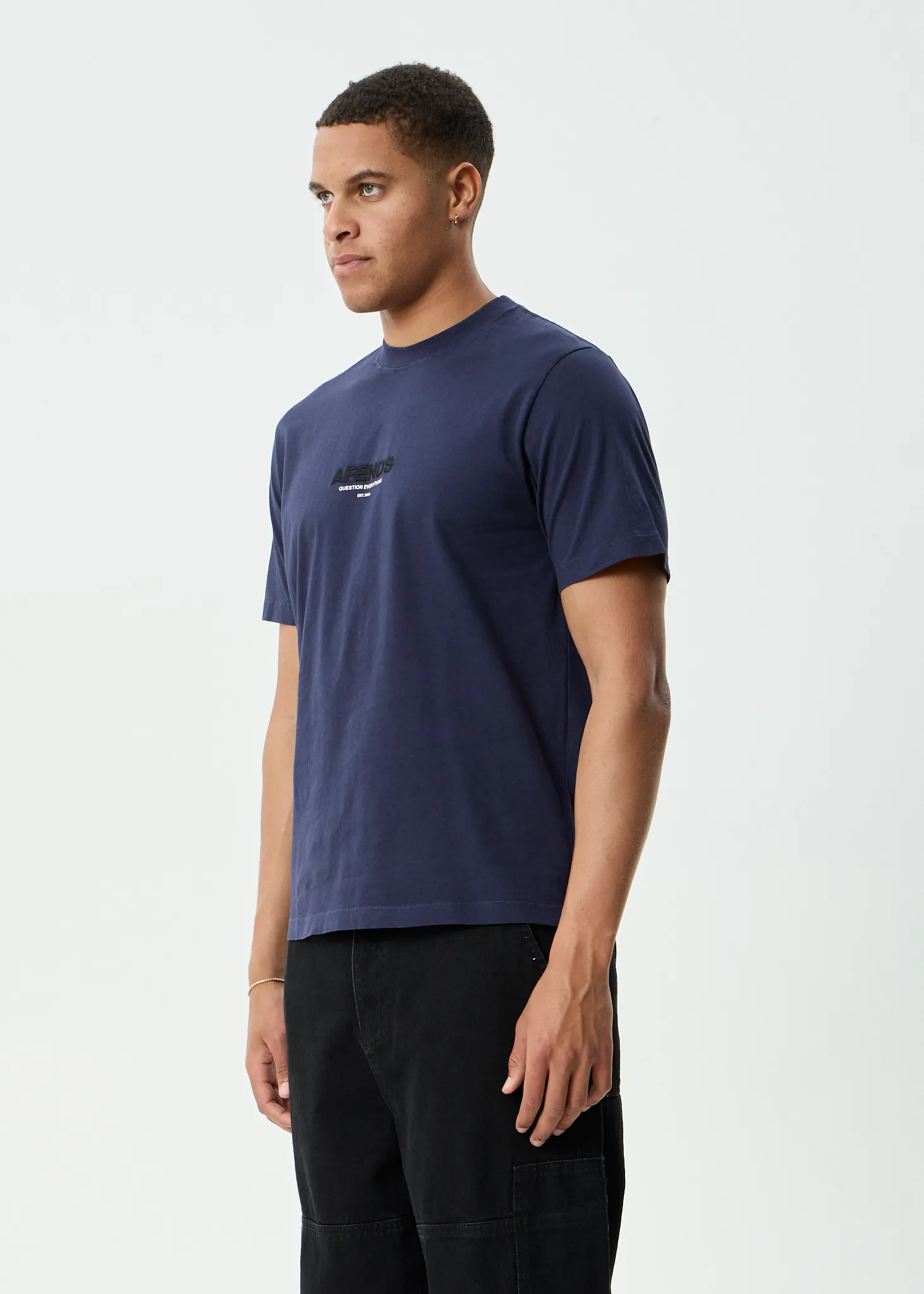 AFENDS Mens Vinyl - Retro Tee - Washed Deep Sea sold by Afends product image thumbnail 3