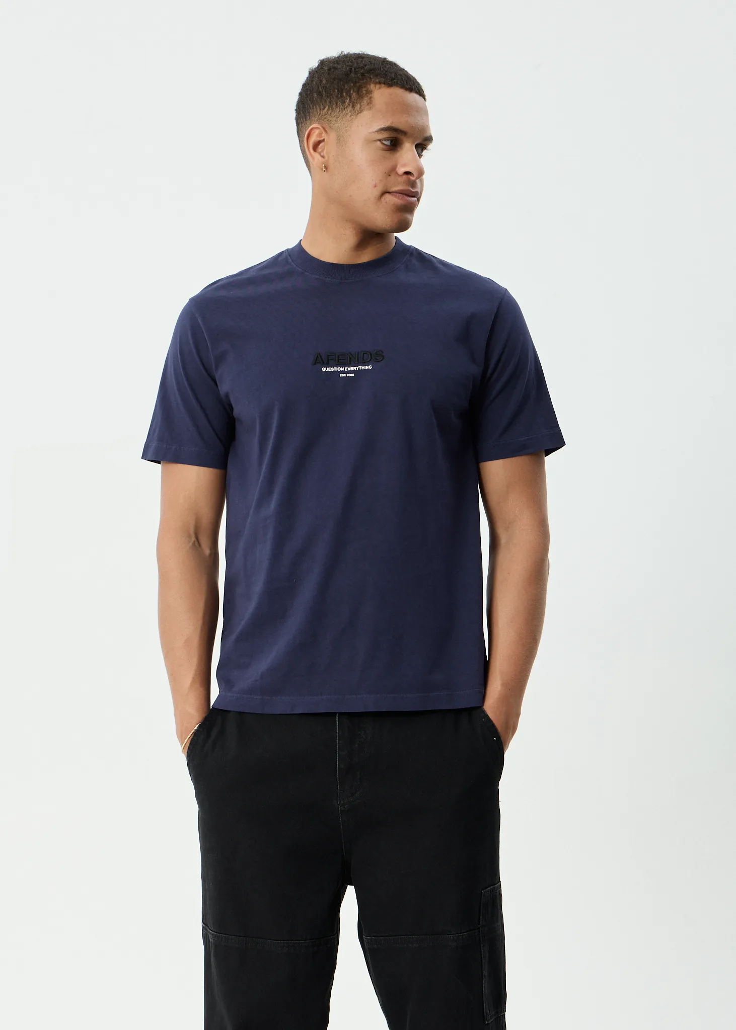 AFENDS Mens Vinyl - Retro Tee - Washed Deep Sea sold by Afends product image thumbnail 2