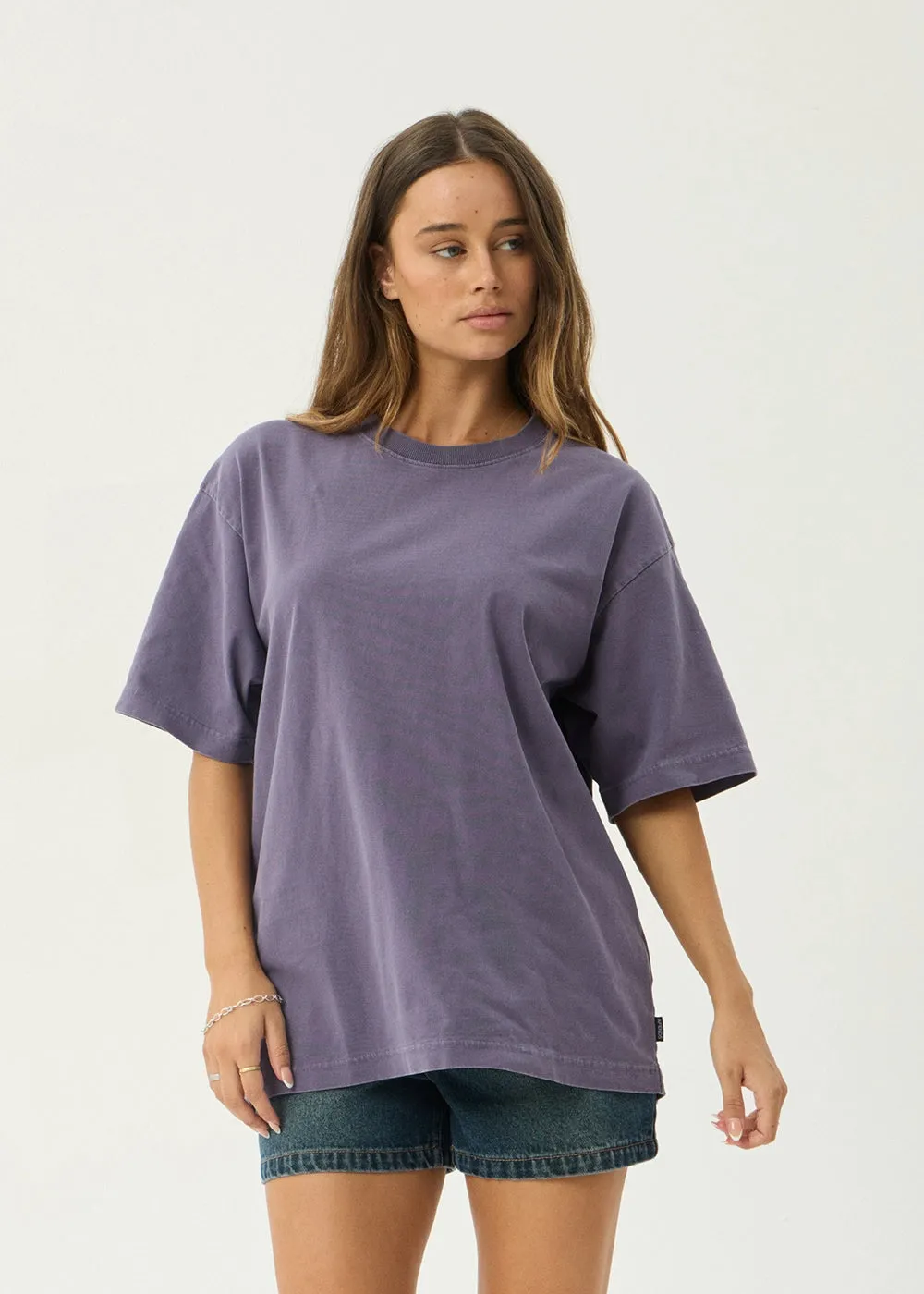 AFENDS Mens Genesis - Heavyweight Boxy Tee - Vintage Aubergine sold by Afends product image thumbnail 2
