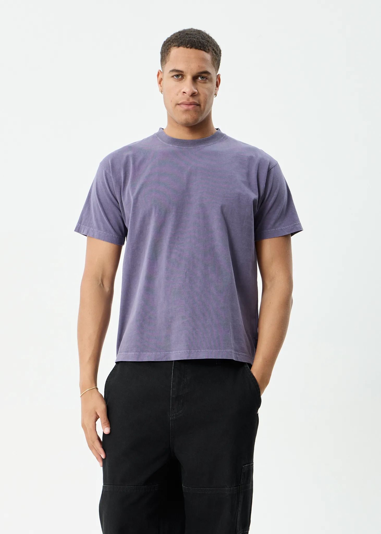 AFENDS Mens Genesis - Heavyweight Boxy Tee - Vintage Aubergine sold by Afends product image thumbnail 3