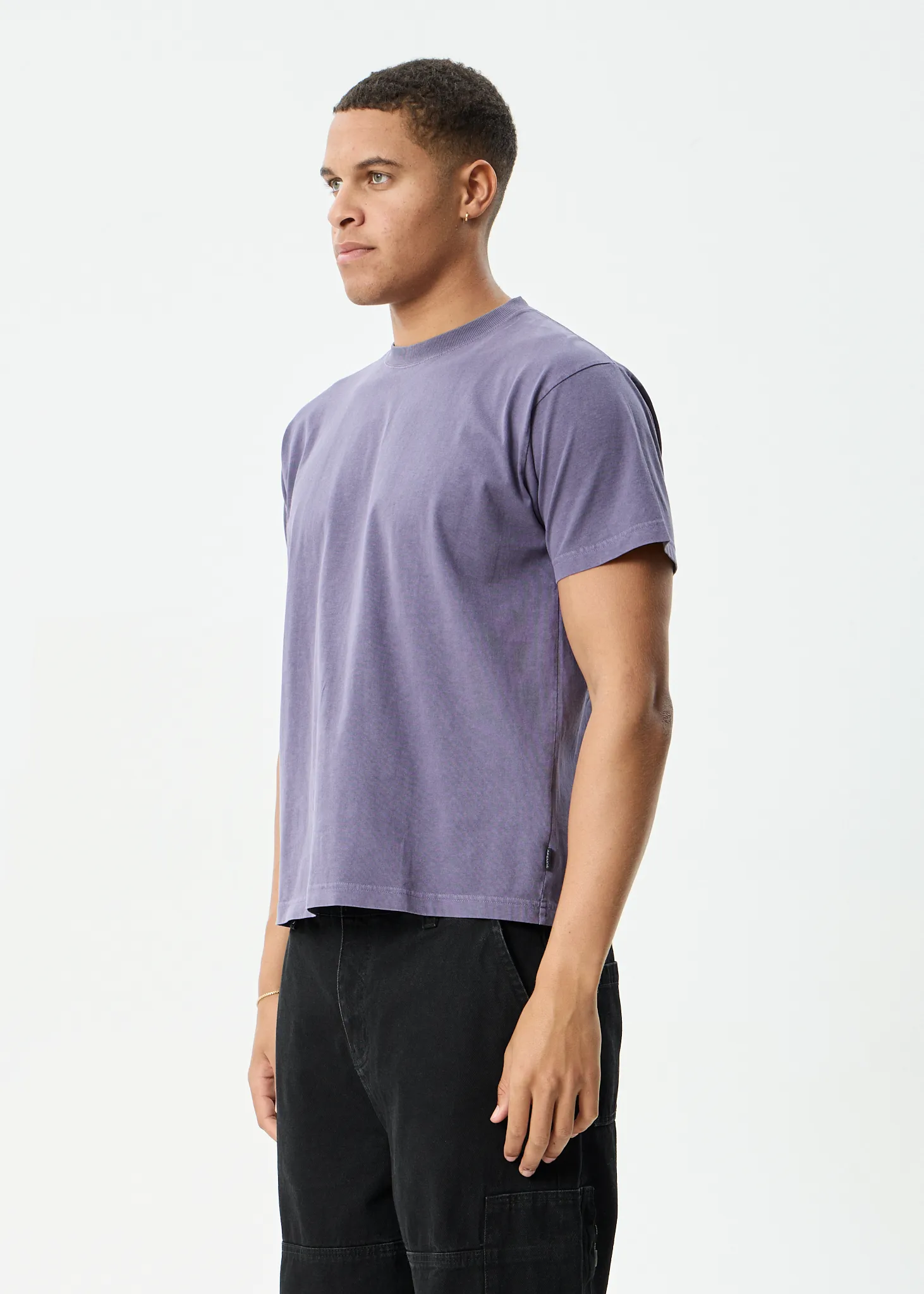 AFENDS Mens Genesis - Heavyweight Boxy Tee - Vintage Aubergine sold by Afends product image thumbnail 5
